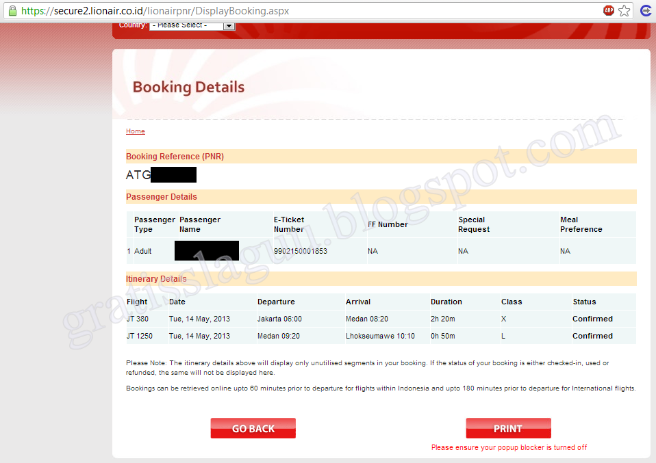  Cara Print Tiket Lion Air yang sudah di booking secara 