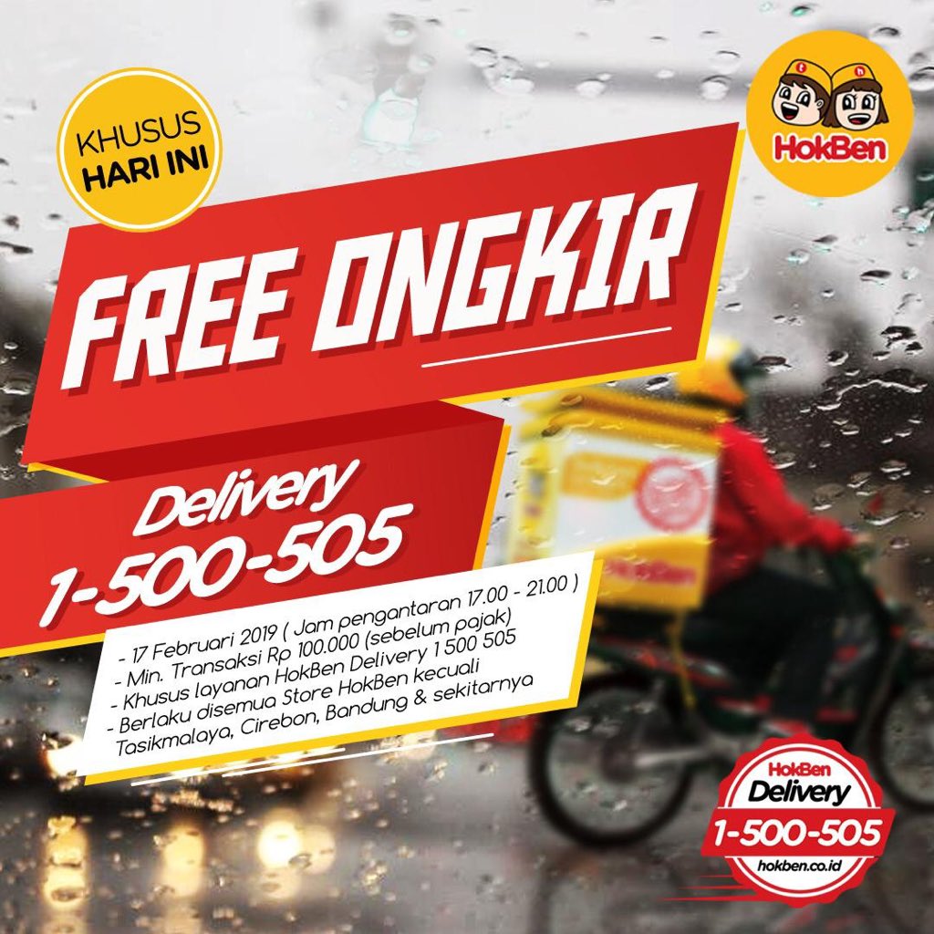 #HokBen - #Promo Gratis Ongkir Pesan Via HOkBen Delivery Call (HARI INI)