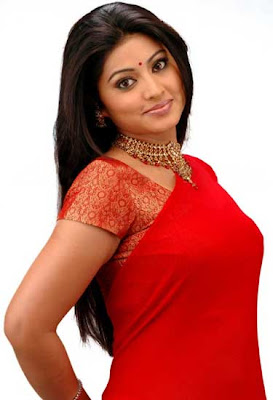 Beautiful  Sneha in red saree hot stills
