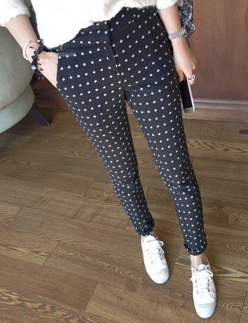 Dotted Slim Fit Pants