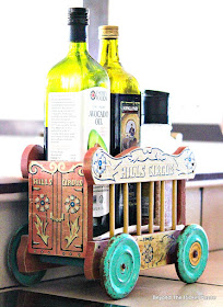 vintage toy, kitchen organization, kitchen storage, how to, budget decor, vintage decor, kitsch, kitchen, http://bec4-beyondthepicketfence.blogspot.com/2015/10/personalizing-your-home-on-budget.html