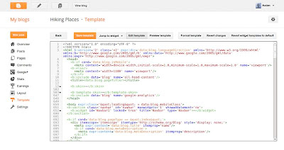 Tampilan pada edit HTML template blogspot yang baru