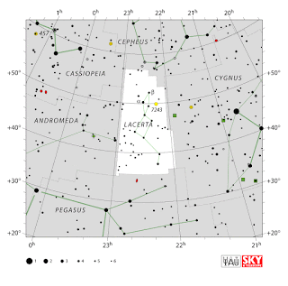 IAU: Карта на съзвездието Гущер | Lacerta