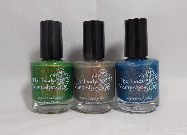 The Lady Varnishes Hitchhiker's Guide To The Galaxy inspired polishes: Poetry Reading, Depressed Robot, and Hello Ground