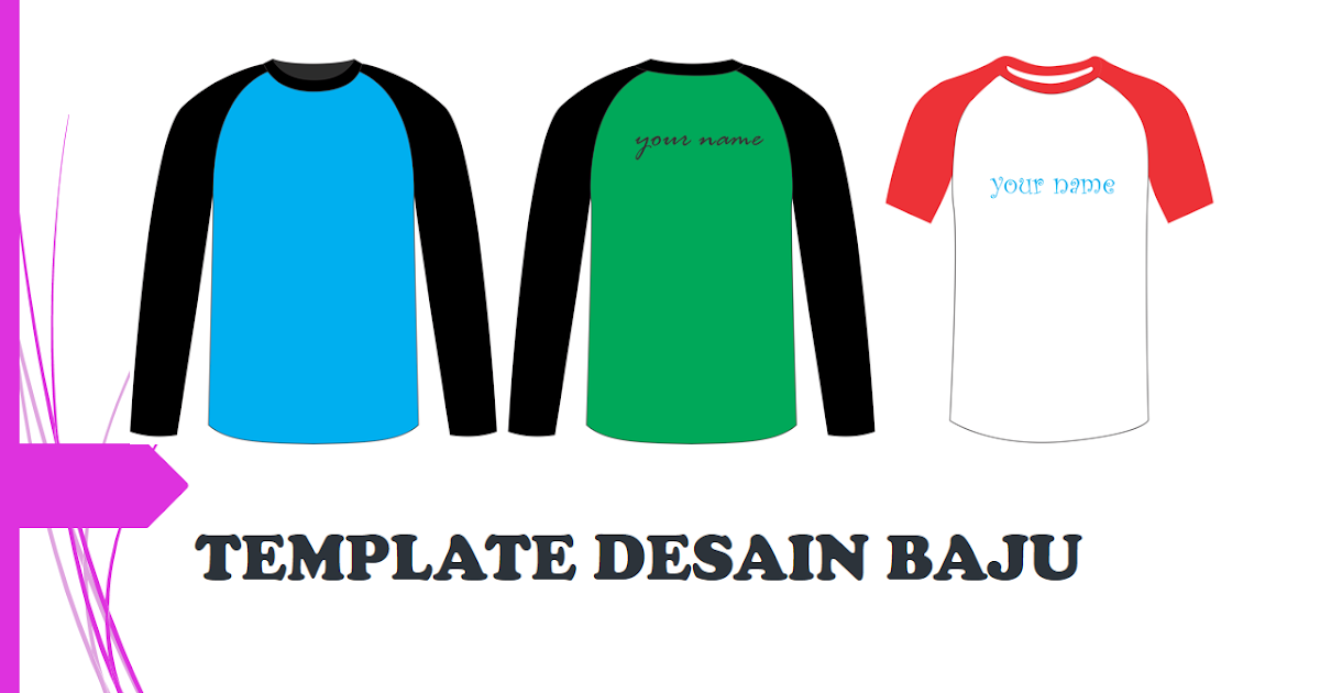 download template  kaos  polosan lengan  panjang dan lengan  