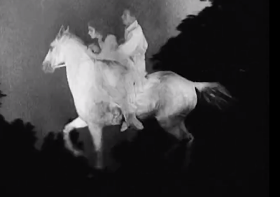 silent movie dream sequence flying horse surrealism