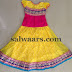 Yellow Self Work Lehenga