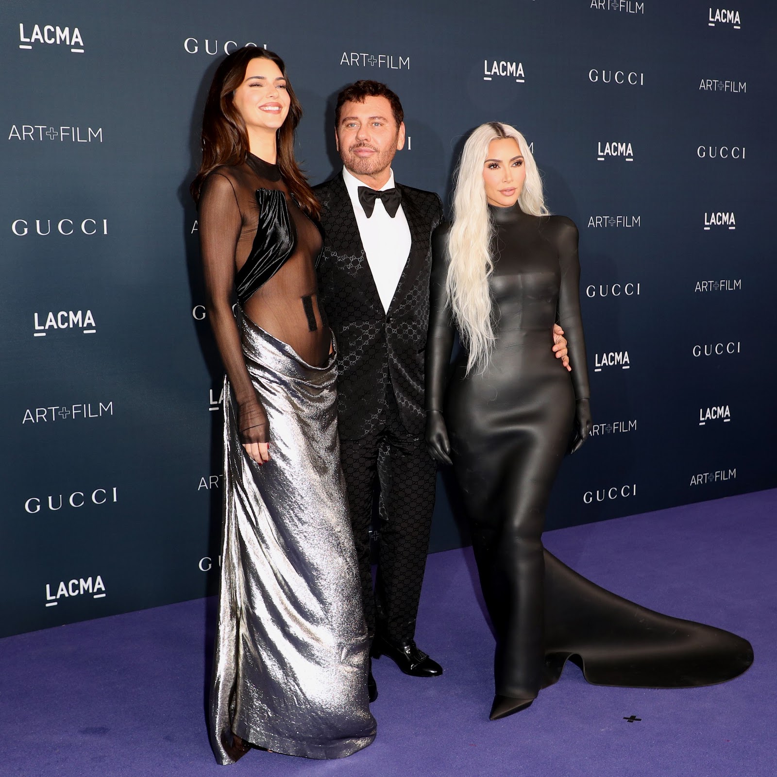 Kendall Jenner Goes Sheer in Edgy Mesh Bodysuit and Metallic Skirt at 2022 LACMA Art + Film Gala.