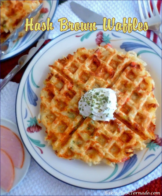 Hash Brown Waffles | recipe developed by www.BakingInATornado.com | #recipe #sidedish