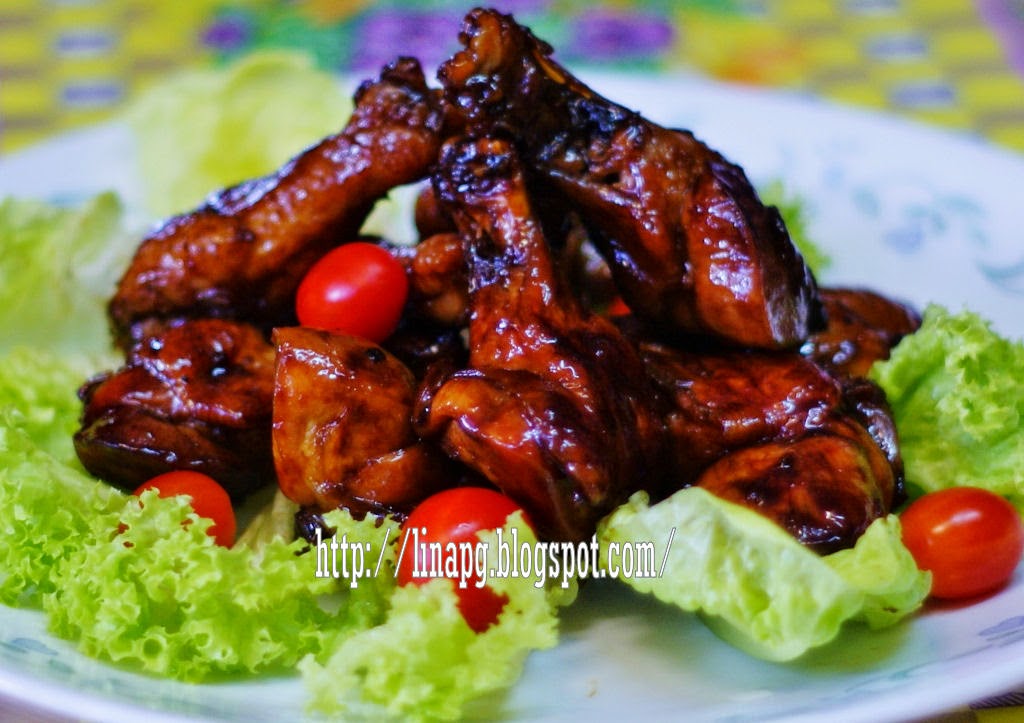 Resepi Kepak Ayam Madu (Sticky Caramel Chicken Wings 