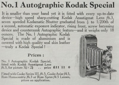 No. 1 Autographic Kodak Special