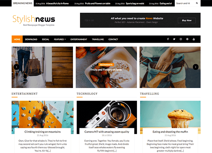 Stylish News Blogger Template