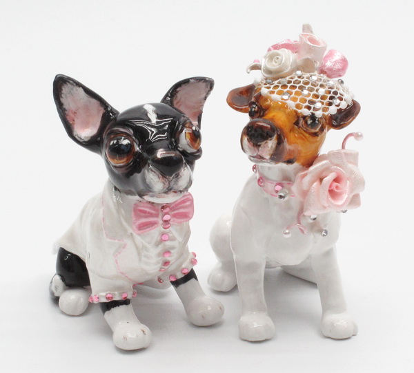Wedding Cake Topper Figurine Sculpt and Paint from your dog picture