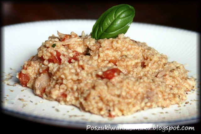 kasza jaglana ala risotto z tuńczykiem i pomidorami