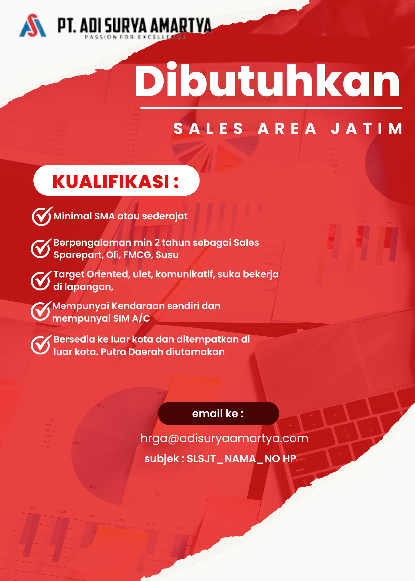 Loker Solo Raya di PT Adi Surya Amartya Sales Area, Sales B2B, SPV Sales