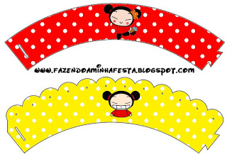 Pucca, Free Printable Cupcake Wrappers. 