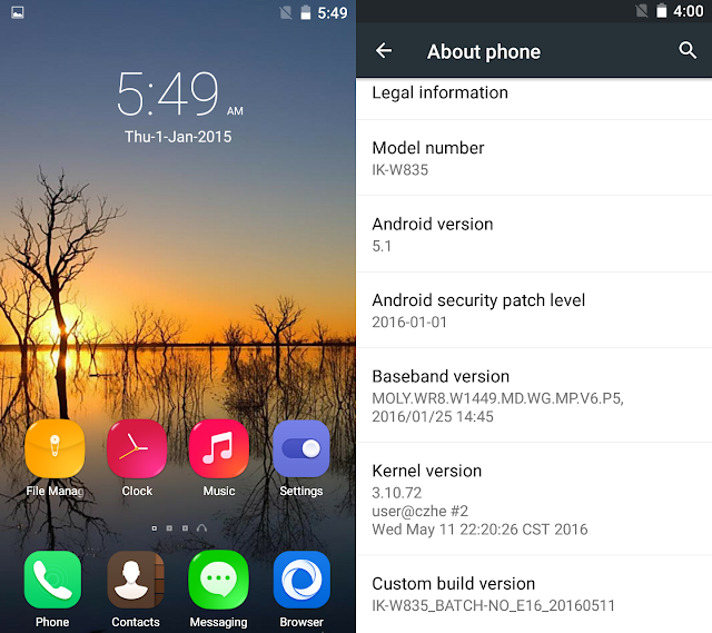 Ikon IK-W835 Flash File MT6580 5.1 Stock Firmware
