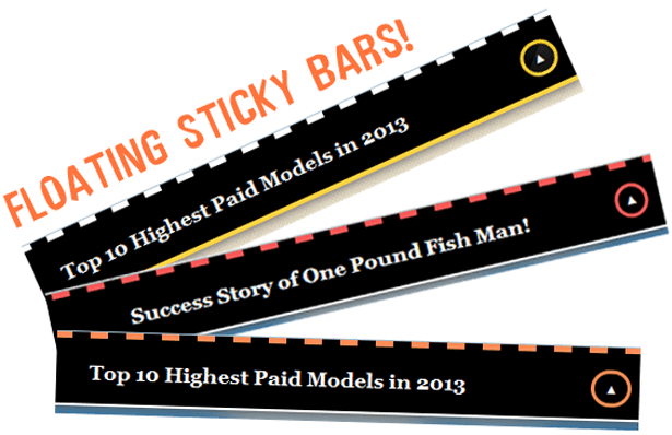 Random Headlines Inside Sticky Floating Bar blogger
