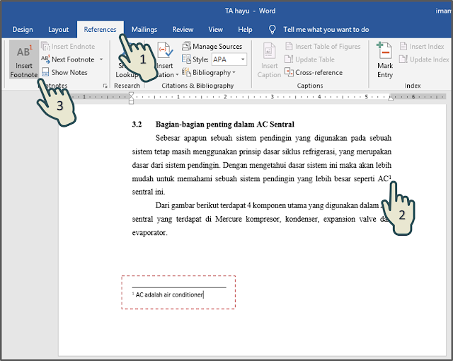 Membuat Footnotes - Word 2019