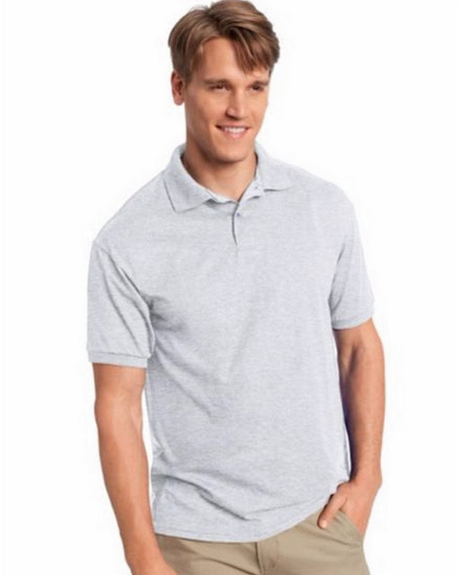 Hanes 054X Mens Comfortblend Jersey Polo - Ash– S