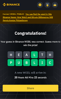 6 letter today crypto binance wodl answer