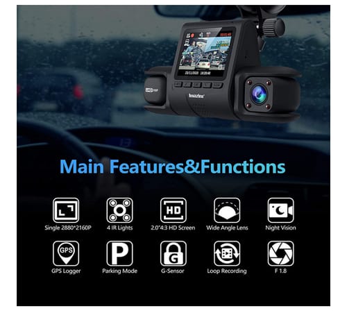 Imazing T200 PRO 4K Dual Dash Cam for Cars