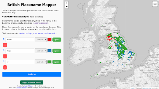 map showing the distribution of Viking placenames in Britain