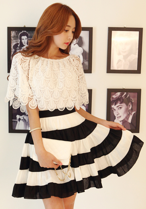 Striped A-Line Skirt