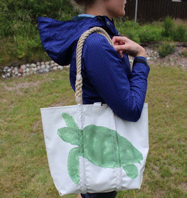 A bag made from recycled sails