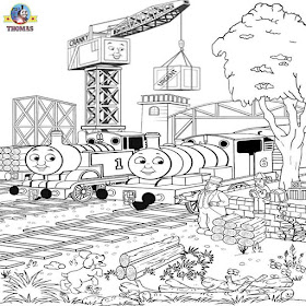 Art free to print railroad art representations Thomas and friends scenery illustrations for coloring