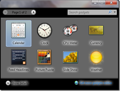 Windows 7 gadget