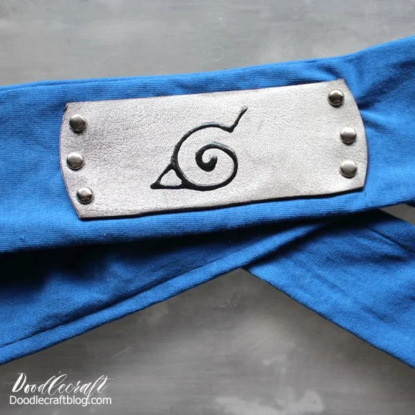 Make the perfect blue Naruto Hidden Leaf Village Ninja Headband for Halloween costume or Comic Convention cosplay geekery.