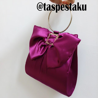 Tas Pesta Clutch Bag Ungu Purple Cantik Mewah Unik