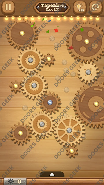 Fix it: Gear Puzzle [TapeLine] Level 13 Solution, Cheats, Walkthrough for Android, iPhone, iPad and iPod