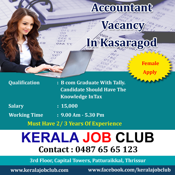 ACCOUNTANT VACANCY IN KASARAGODE