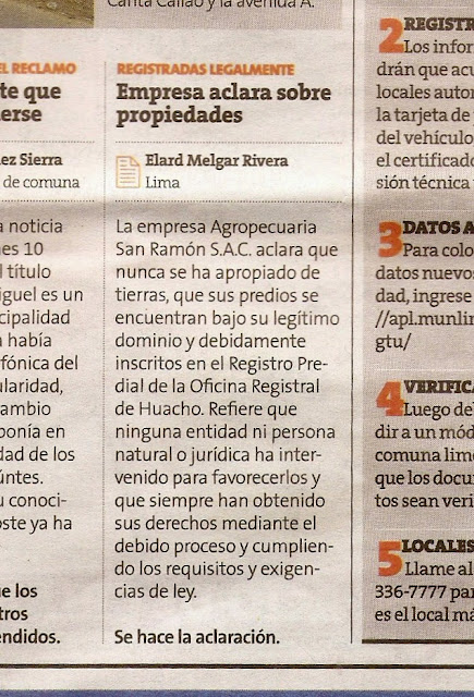 DIARIO PERÚ 21 SE RECTIFICA POR LA ERRÓNEA INFORMACIÓN QUE PROPALÓ EN SU MEDIO ESCRITO