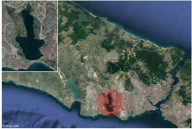 Η θέση της λιμνοθάλασσας Κιουτσούκτσεκμετζέ.