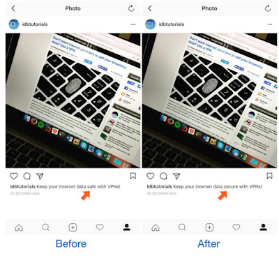 Cara mengedit post caption / Keterangan di Instagram, begini caranya