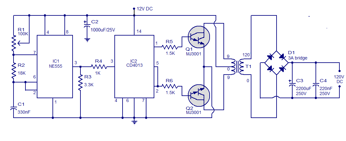 ac dc converter circuit simple home wiring diagrams build dc ac power ...