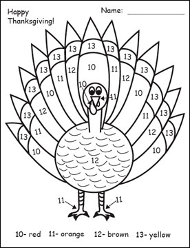 Turkey Color By Number 9