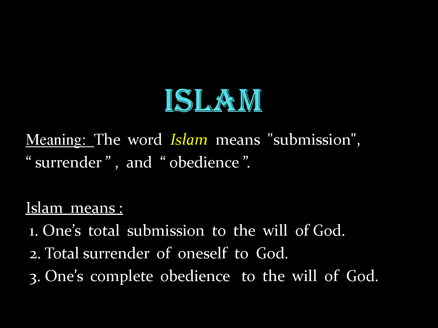 Islam Meaning