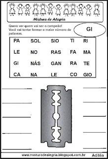 Sílabas complexas atividades para imprimir