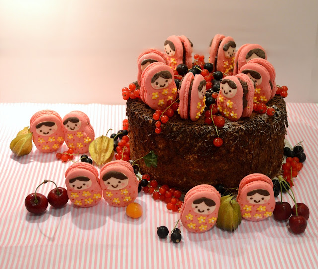 Cherie Kelly's Black Forest Gâteau with Russian Doll Macarons 