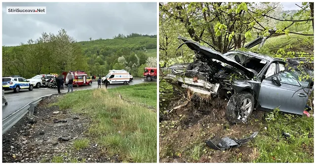 Accident pe serpentinele de la Vârfu Dealului. Trei adulți și doi copii au fost răniți