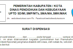 Surat Dispensasi Pramuka Tahun 2019/2020