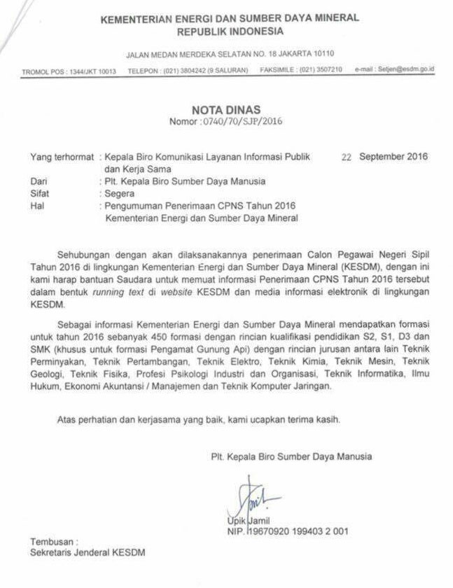 Esdm Lowongan Kerja 2017 2018 - Lowongan Kerja