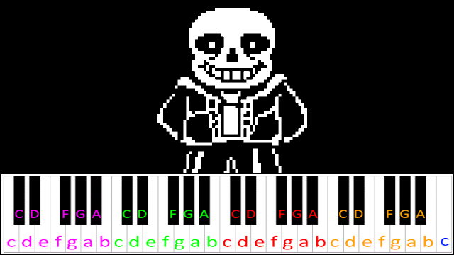 Song That Might Play When You Fight Sans (Undertale) Hard Version Piano / Keyboard Easy Letter Notes for Beginners