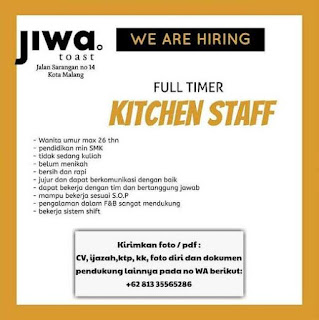 Lowongan Kitchen Staff Malang