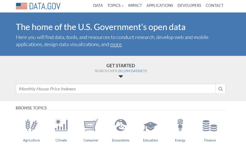 national open data portal of the United States