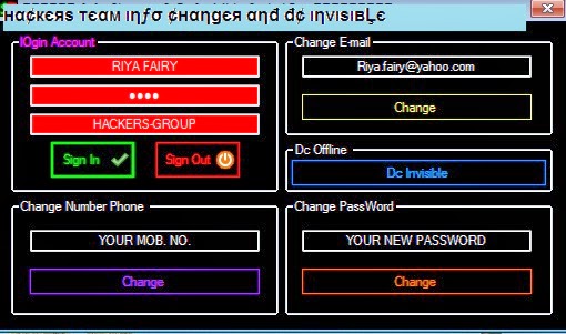 Hackers Team Dc Invisible And Info Changer By Riya Fairy